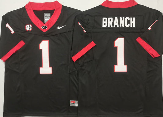 Men's Georgia Bulldogs Zachariah Branch Black Player Jersey