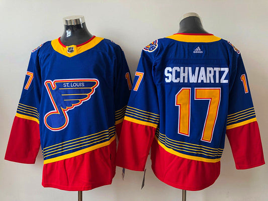 Men's St. Louis Blues Jaden Schwartz #17 Blue Breakaway Player Jersey1