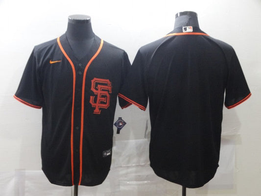 Men's San Francisco Giants Black Alternate Replica Blank Jersey1