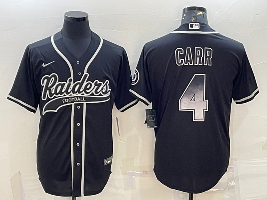 Men's Las Vegas Raiders Derek Carr Black Game Player Jersey Joint Edition