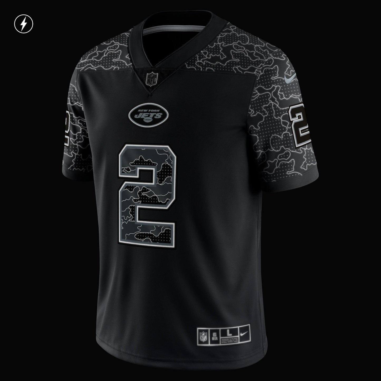 Zach Wilson New York Jets  RFLCTV Limited Jersey - Black