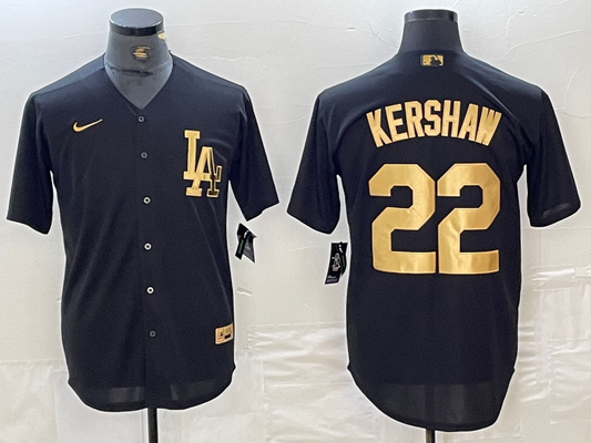 Men's Los Angeles Dodgers Clayton Kershaw Black Limited Player Jersey
