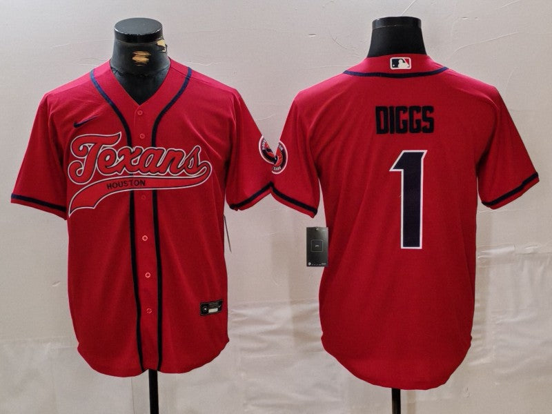 Men's Houston Texans Stefon Diggs Red Game Jersey