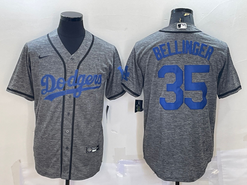 Men's Los Angeles Dodgers Cody Bellinger  Gray Home Replica Player Name Jersey1