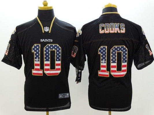 Men's New Orleans Saints Brandin Cooks #10 Black Player Game Jersey1