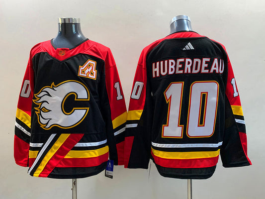 Men's Calgary Flames Jonathan Huberdeau #10 Black Breakaway Player Jersey1