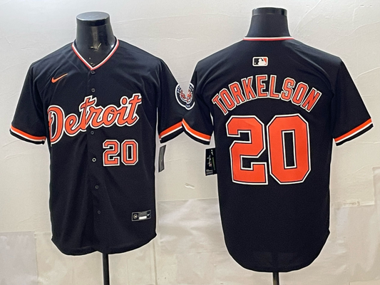 Men's Detroit Tigers Spencer Torkelson #20 Black Game Player Jersey