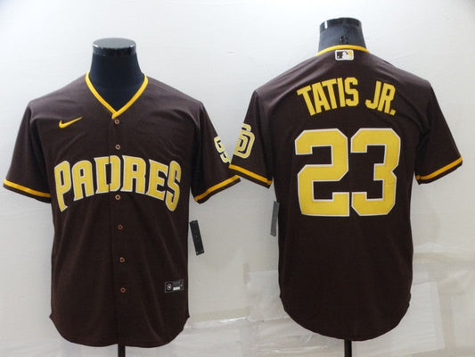 Men's San Diego Padres Fernando Tatis Jr. #23 Brown Stitched Jersey1