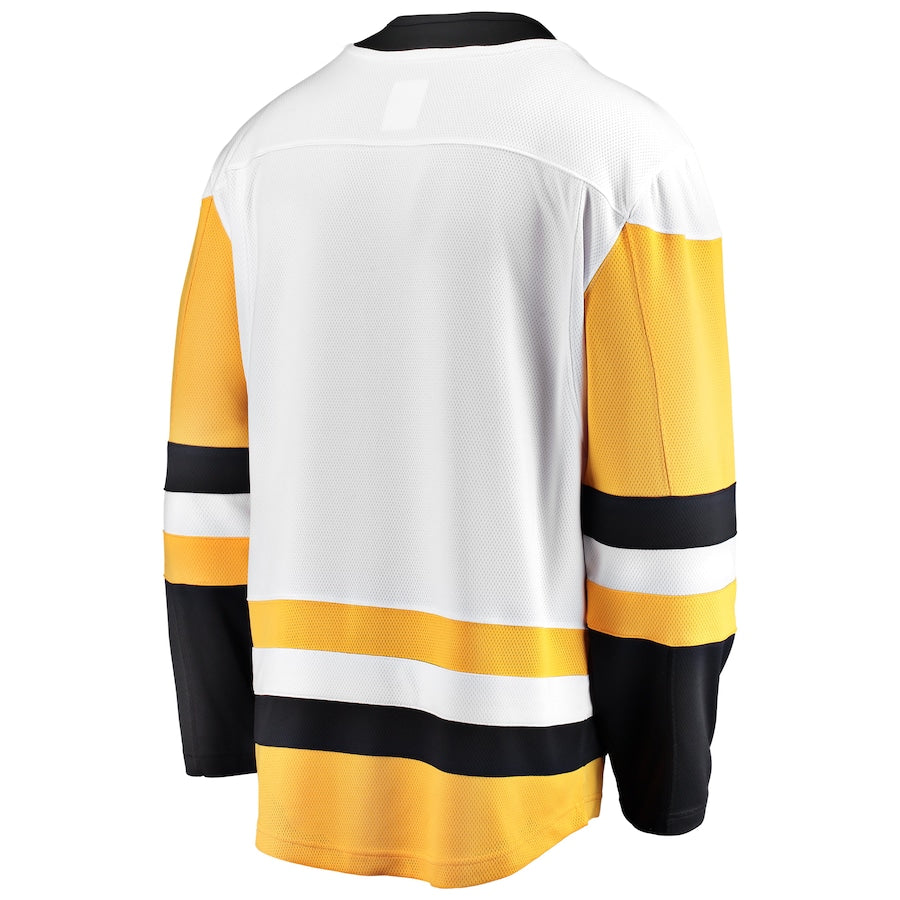 Custom Men's Pittsburgh Penguins Fanatics White Breakaway Away Jersey