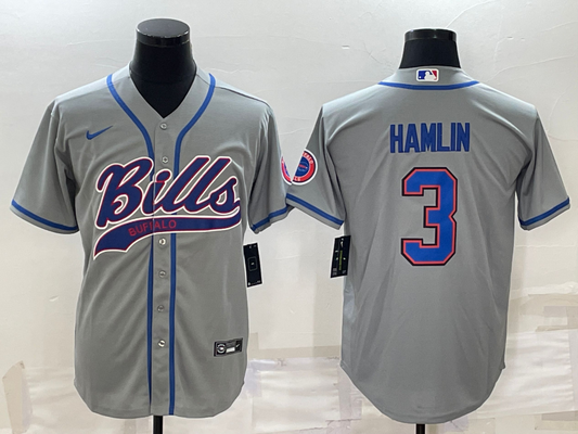 Men's Buffalo Bills Damar Hamlin Gray Game Jersey Joint Edition