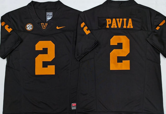 Men's Vanderbilt Commodores Diego Pavia #2 Black Player Jersey