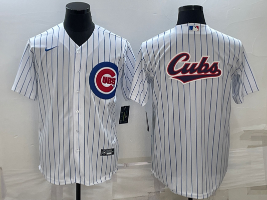 Men's Chicago Cubs1 White Home Replica Player Jersey