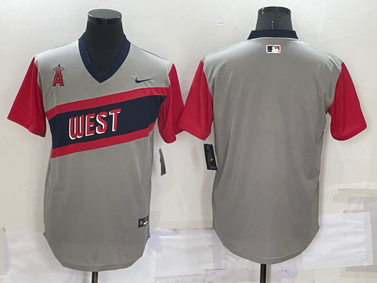 Men's Los Angeles Angels Gray Replica Blank Jersey1