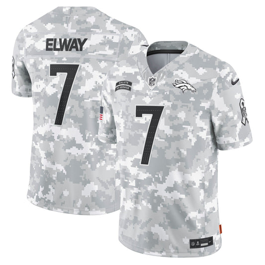 John Elway Denver Broncos  2024 Salute to Service Retired   Limited Jersey - Arctic Camo
