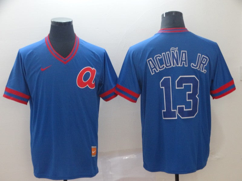 Men's Atlanta Braves Ronald Acuna Jr. Blue Replica Player Jersey