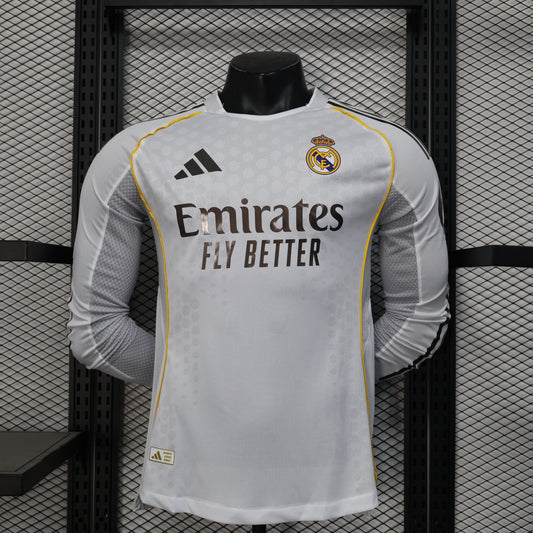2026 Real Madrid Home Long-Sleeve Player Version Jersey