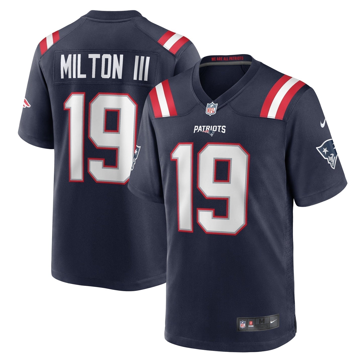 Joe Milton III New England Patriots   Game Jersey -  Navy