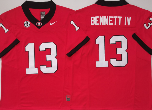 Men's Georgia Bulldogs Stetson Bennett Red Game Jersey