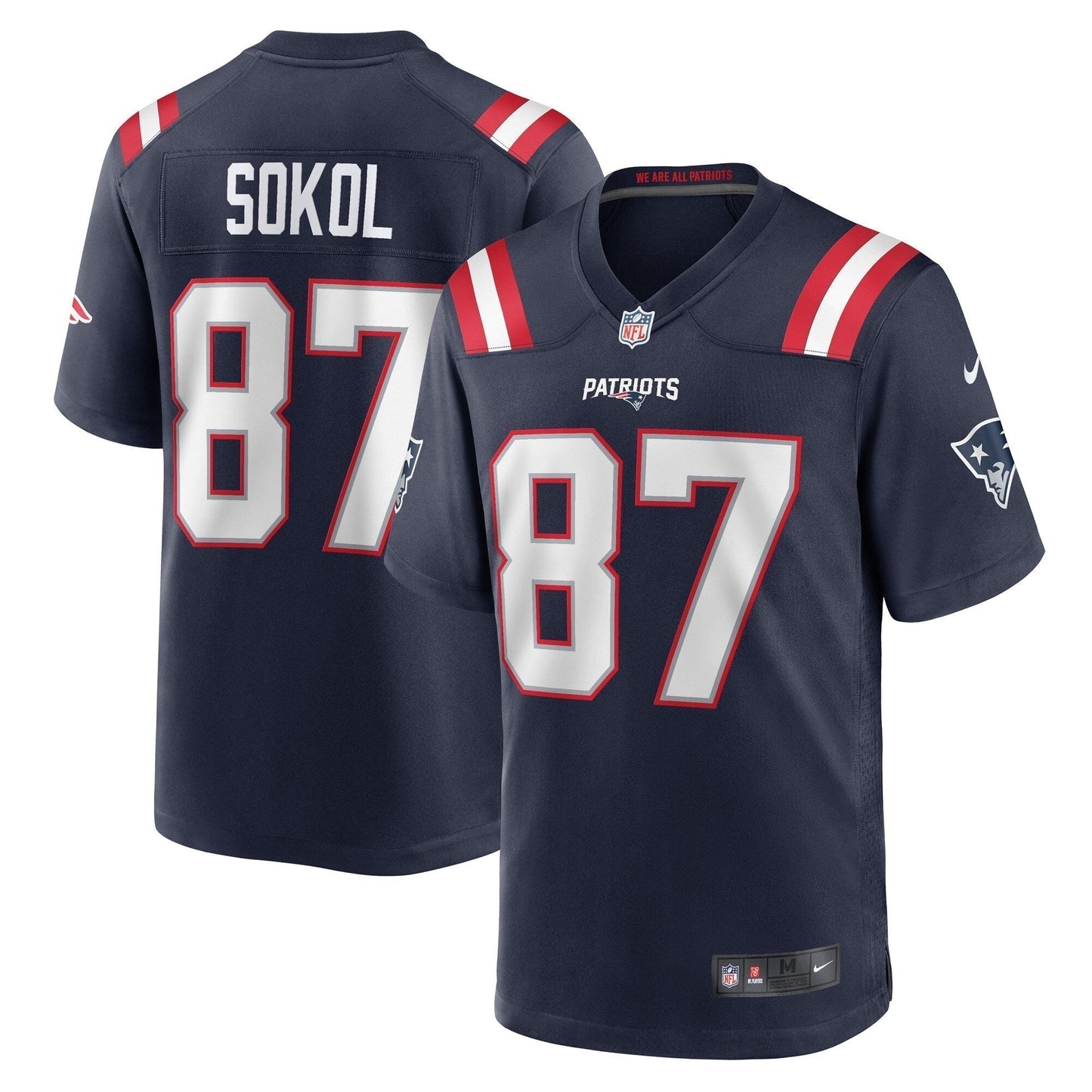 Matt Sokol New England Patriots  Game   Jersey - Navy