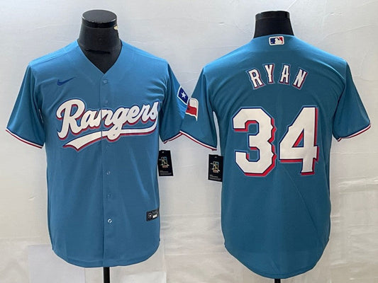 Men's Texas Rangers Nolan Ryan Light Blue Replica Player Jersey