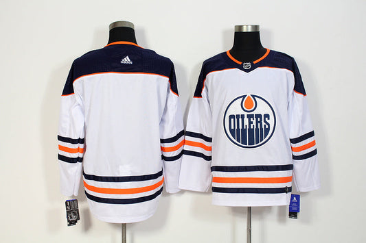 Men's Edmonton Oilers White Away Breakaway Blank Jersey1