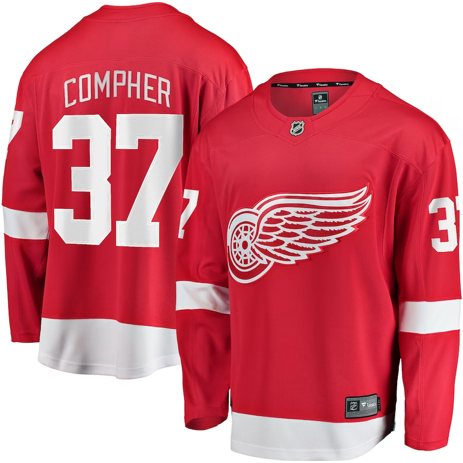 Men's Detroit Red Wings J.T. Compher Red Home Breakaway Jersey