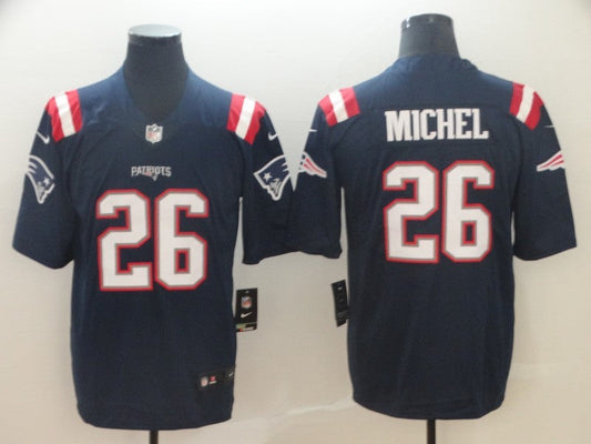 Men's New England Patriots Sony Michel Navy Game Player Jersey