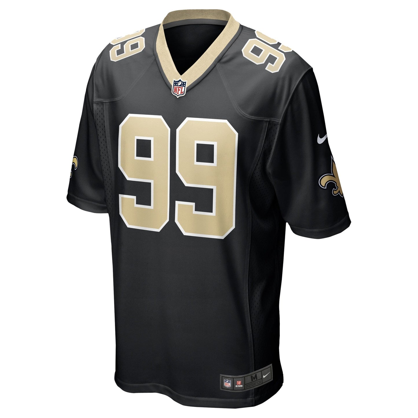 Khalen Saunders New Orleans Saints  Game Jersey - Black
