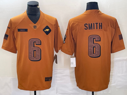 Men's Philadelphia Eagles DeVonta Smith Brown 2023 Salute To Service Limited Jersey
