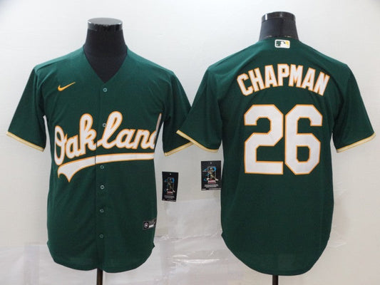 Men's Oakland Athletics Matt Chapman #26 Green Replica Baseball Jersey1