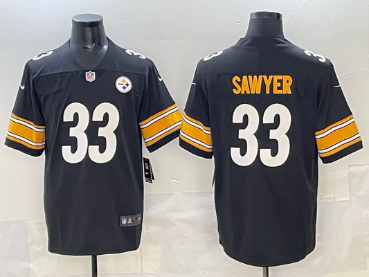 Men's Pittsburgh Steelers Jack Sawyer Black Game Player Jersey