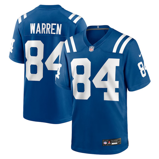 Men's Indianapolis Colts Tyler Warren  Royal 2025 NFL Draft First Round Pick Game Jersey
