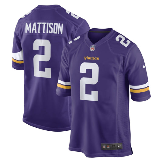 Alexander Mattison Minnesota Vikings  Game   Jersey - Purple