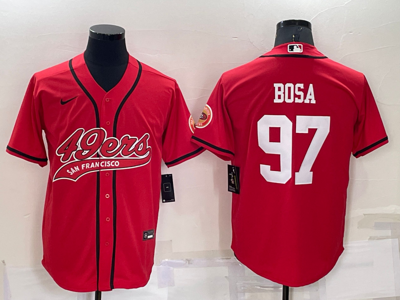 Men's San Francisco 49ers Nick Bosa #97 Red Game Jersey1 Joint Edition