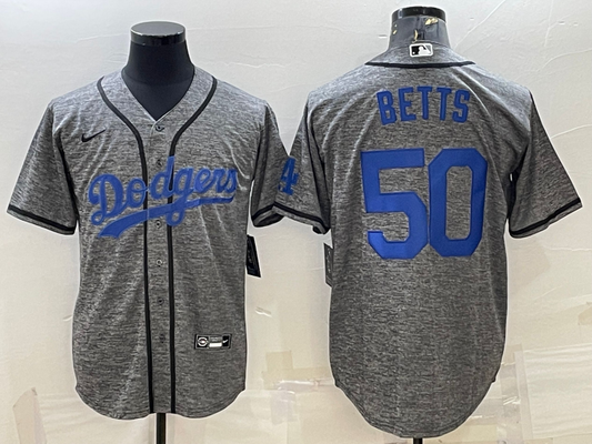 Men's Los Angeles Dodgers Mookie Betts  Gray Alternate Replica Player Name Jersey