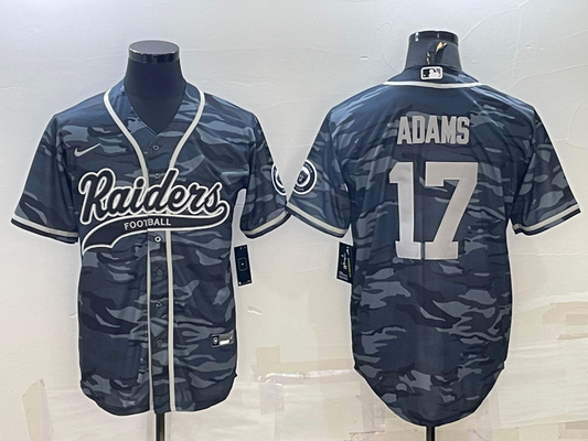 Men's Las Vegas Raiders Davante Adams Grey Camouflage Game Jersey Joint Edition