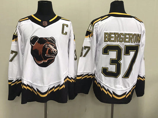 Men's Boston Bruins Patrice Bergeron #37 White Replica Game Jersey1