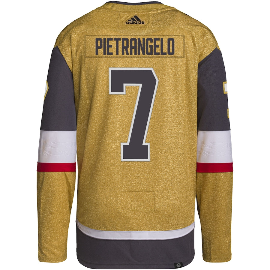 Men's Vegas Golden Knights Alex Pietrangelo  Gold Home Primegreen Authentic Player Jersey