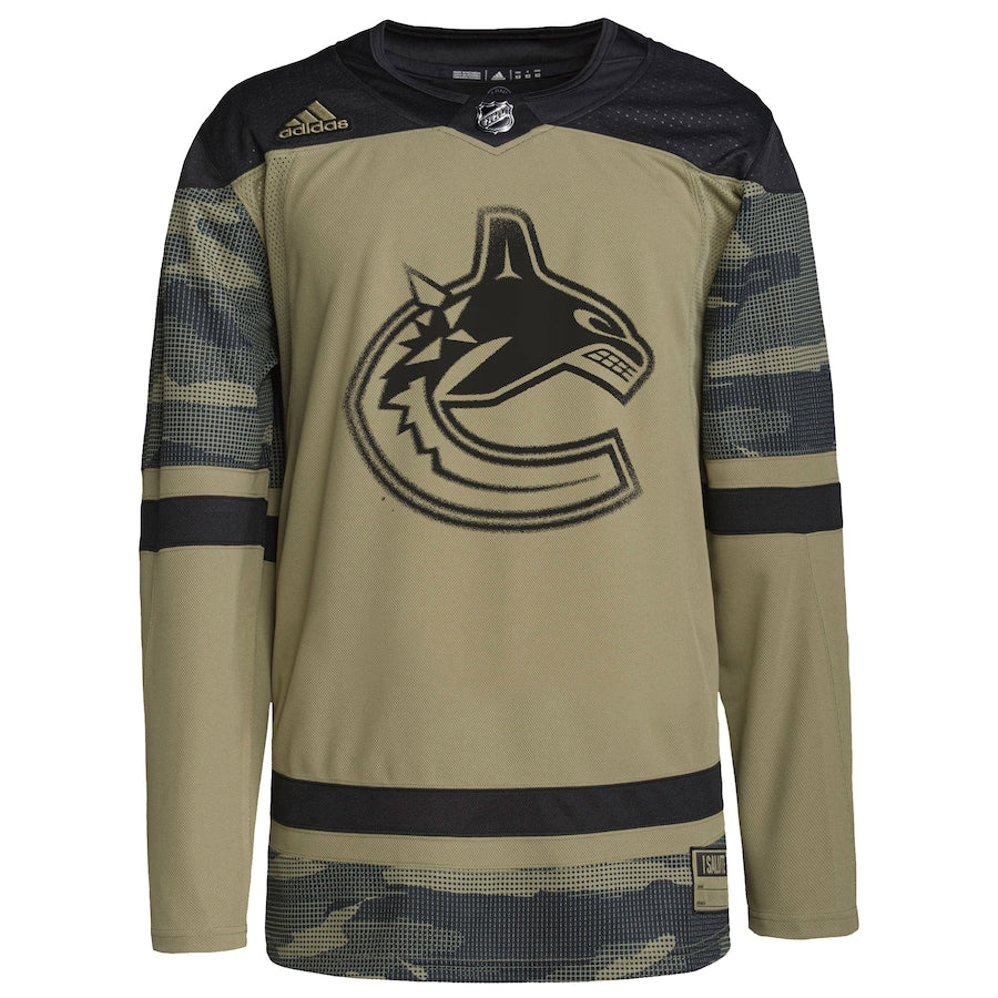 Vancouver Canucks  Camo Logo Military Appreciation Team Authentic Practice Jersey