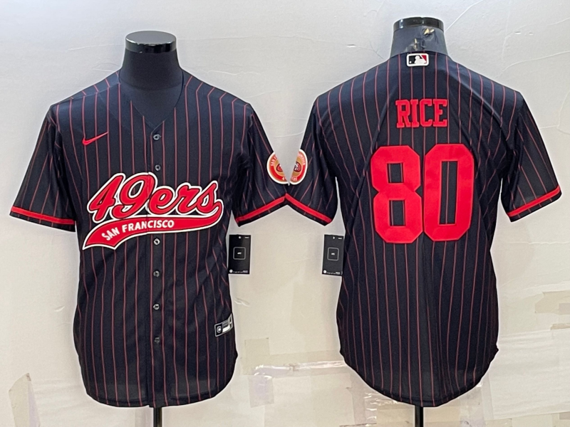 Men's San Francisco 49ers Jerry Rice Black Player Game Jersey Joint Edition