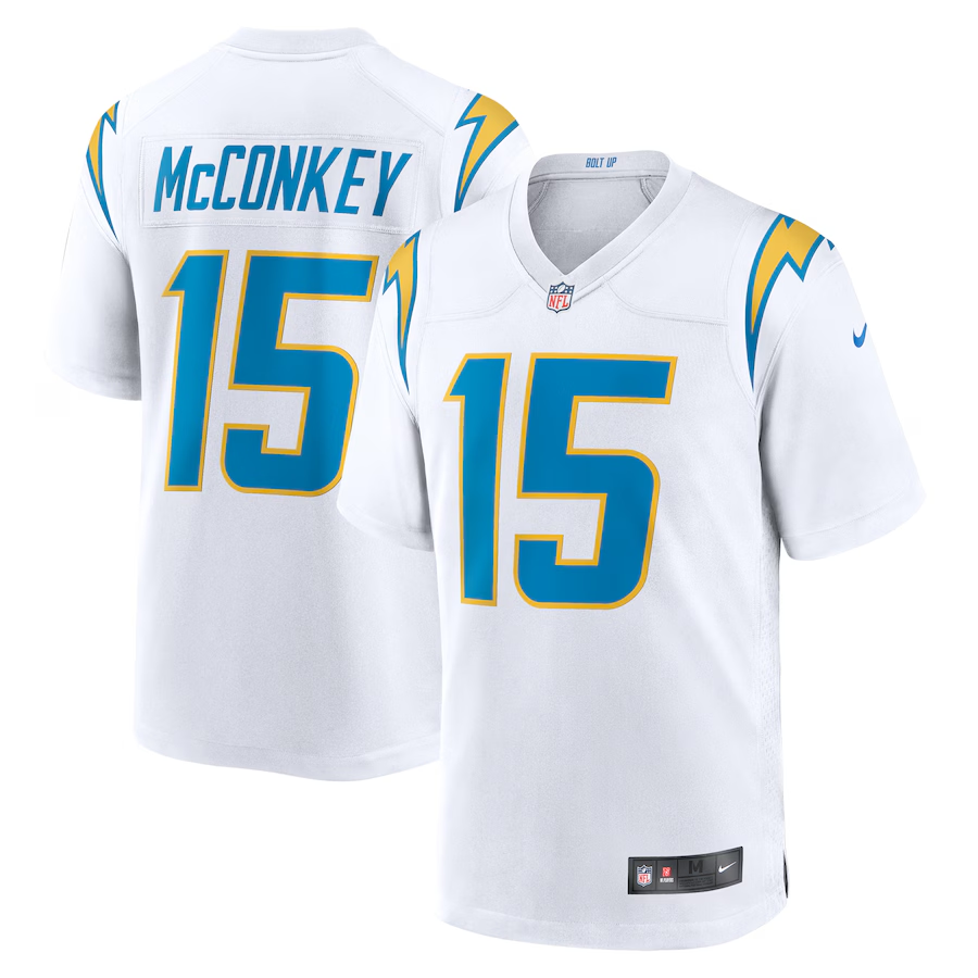 Los Angeles Chargers Ladd McConkey  White Game Jersey