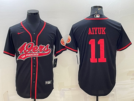 Men's San Francisco 49ers Brandon Aiyuk Black Game Jersey Joint Edition