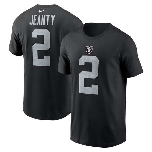 Men's Las Vegas Raiders Ashton Jeanty  Black Name & Number T-Shirt