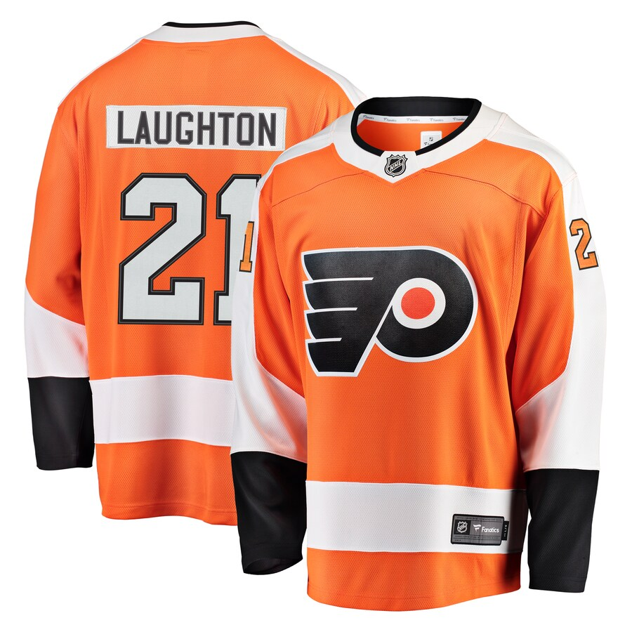 Men's Philadelphia Flyers Scott Laughton Orange Replica Player Jersey