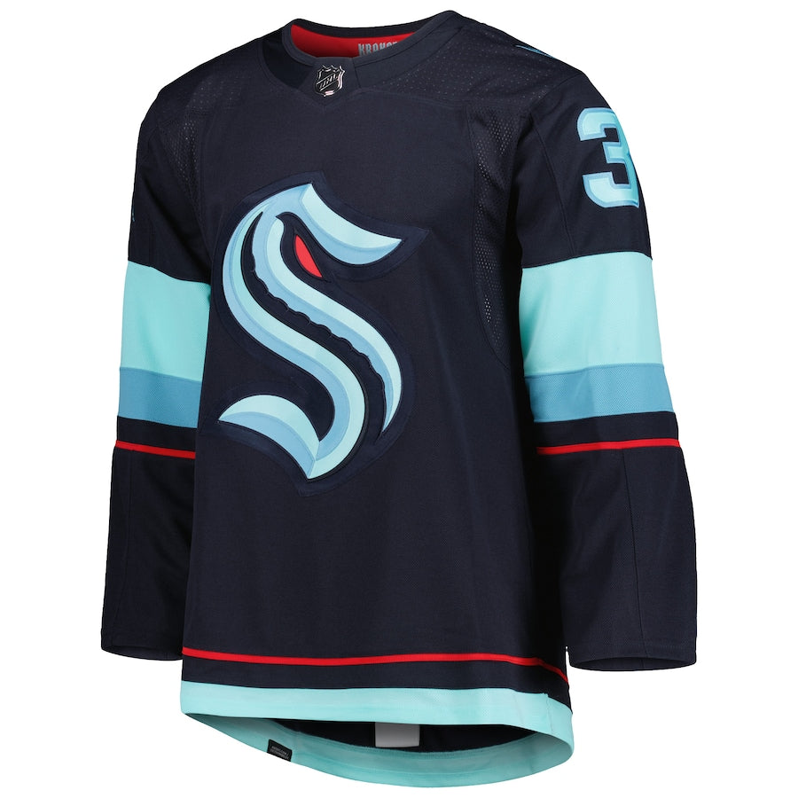 Men's Seattle Kraken Philipp Grubauer  Navy Home Primegreen Authentic Pro Player - Jersey