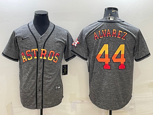 Men's Houston Astros Yordan Alvarez Gray Replica Team Jersey