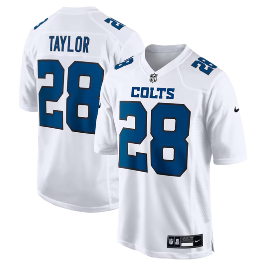 Men's Indianapolis Colts Jonathan Taylor  White Fashion Game Jersey