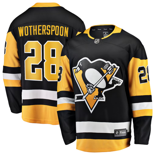 Men's Pittsburgh Penguins Parker Wotherspoon Fanatics Black Home Breakaway Jersey