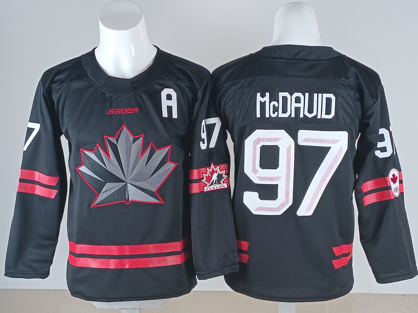 Men's Canada Hockey Connor McDavid #97 Black 2026 Winter Olympics Jersey