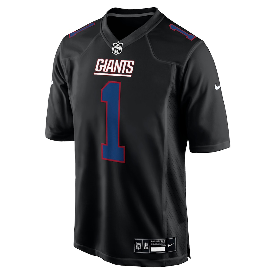 Men's New York Giants Malik Nabers  Carbon Black Fashion Jersey